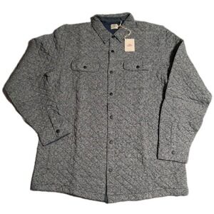 Faherty Epic Quilt Fleece CPO Jacket Mens XXLT Tall Carbon Melange NWT $198